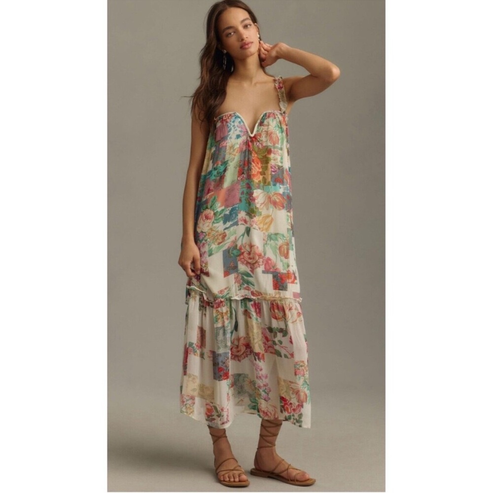 Anthropologie chiffon shift dress